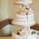 Gold & Ivory Cake With Pillars