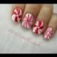 Nail Art For Christmas: Peppermint Swirls!