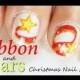 Christmas Nail Art - Ribbon And Stars