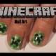 Minecraft Creeper Nail Art