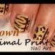 Brown / neutre Animal Print Nail Art