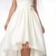 Ivory Taffeta High Low Strapless Bridal Dress