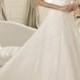 A Line Equisite Lace One Soft Tulle 3/4 Sleeves Lace Bridal Gown