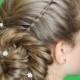 Fish shaped hair style for a bride