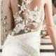Silk wedding gown with floral back