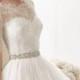 Lace Appliques Beading Belt Wedding Dress