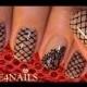 How To Paint A Black Lace Pattern On Your Nails