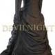 Black Gothic Victorian Bustle Dress with Long Sleeves Short Jacket