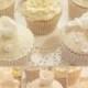Ivory cupcakes decorated with roses