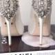White wedding shoes with grayish crystals and beads