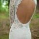 Charming white open back wedding dress