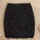Black A-line Flowers Crochet Skirt - Sheinside.com