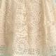 Yellow Embroidery Lace Pleated Skirt - Sheinside.com