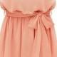 Pink Sleeveless Bead Belt Chiffon Sundress - Sheinside.com