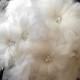 White feather snow flake bridal bouquet
