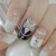 Bride and groom wedding nail art