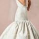 Timeless Ivory Satin Strapless Fit and Flare Wedding Dress