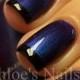 Black On Navy French Manicure 