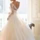 Amazing white wedding dress with lace sleeves