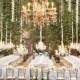 Wedding celebration venue decorated with chandeliers