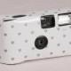 Disposable Camera - White and Silver Hearts Design - Confetti.co.uk