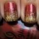 Red And Gold Nails 