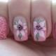 Nail art: Pink french with beautiful flower