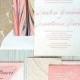 Pink, Gold, And Navy Wedding Invitations 