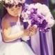 Purple and white flower girl dress