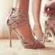 Muddy high heels wedding shoes for bride