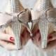 Wedding shoes embellished with shining crystals