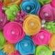 ★ Handmade Paper Flower Wedding Bouquet Bright Colors Pink Teal Yellow Coral ★