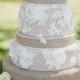 Burlap Lace Wedding Cake 