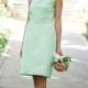 Короткая Зеленая Мята Платье Анны Elyse 