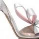 Ivory wedding sandal with crystals in the sole