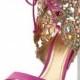 Pink High heel sandal with decorated ankle