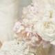 White and soft pink wedding bouquets