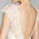 Ivory wedding dress with lace bodice cap sleeves