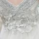 V-back wedding dress embellished with crystals