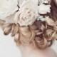 Rosalie Hair Comb- Wedding, Bridal Comb, Floral Hair Comb, French Lace, Silk Handmade Flowers