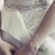 White wedding dress with glittering belt