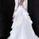 The exquisite lace cut work white gown