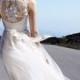 Demure and elegant net wedding gown