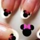 Disney Nail Art, Cartoon, Nail Art pour enfants, Mickey Mouse, 100 Waterslide Decal Stickers ongles, Ongles Crystal Clear fond