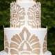 Gold And White Wedding Cake
