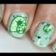 Green Lady Bug Nail Art