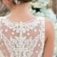Transparent back sophisticated white wedding dress