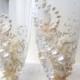 Starfish Hochzeits-Champagner-Gläser, Strand-Hochzeit Toasten Flöten In der Elfenbein, Destination Hochzeitsempfang