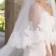 13 New Fashion White Cathedral 2T Lace Purfle Bridal Wedding Veil Free Comb