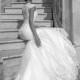 Chiffon white wedding dress for the bride